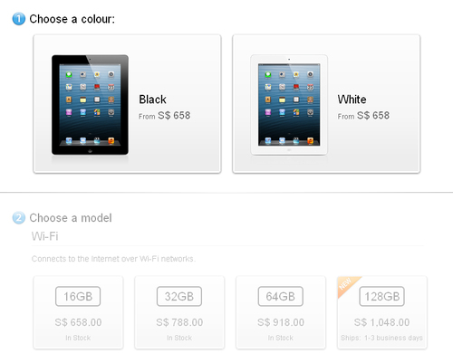 Apple cho đặt hàng iPad thế hệ 4 bản 128 GB