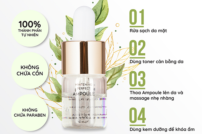 cong dung chinh cua whitening perfect ampoule tri nam deu mau da hanvely - Serum trị nám đều màu da: 10 tiêu chí chọn mua sản phẩm phù hợp