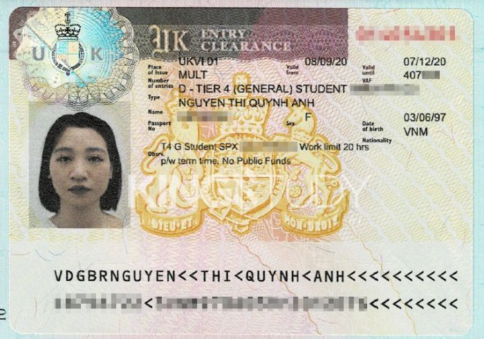 Nhân được visa giúp mọi người có thể đến Anh học tập